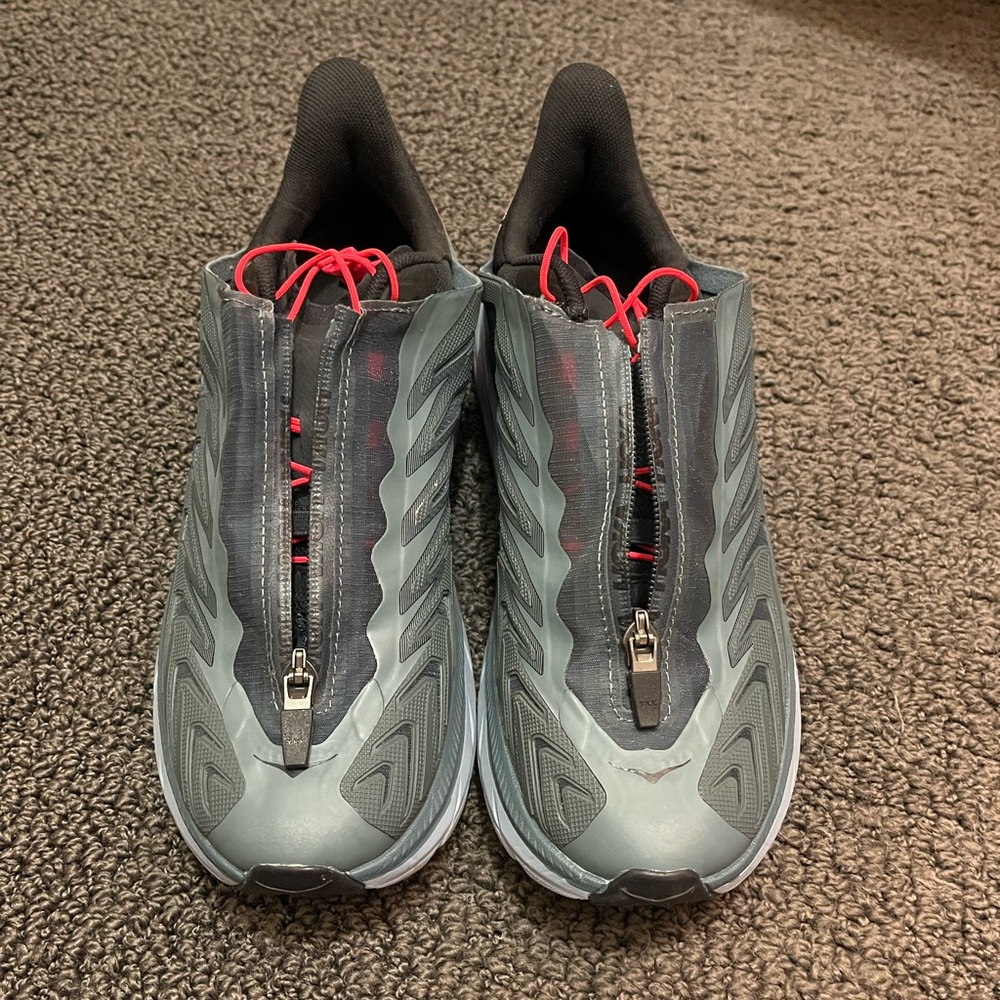 Hoka One One Women’s Grey with Red Accent Athletic Shoes